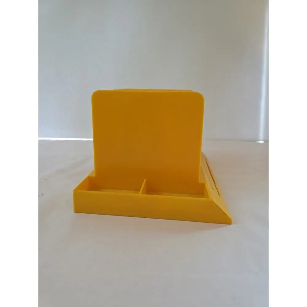 Max Klein plastic yellow desk accessory vintage MCM retro pen holder